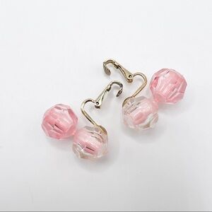 Vintage Faceted Lucite Pop & Snap Bead Earrings